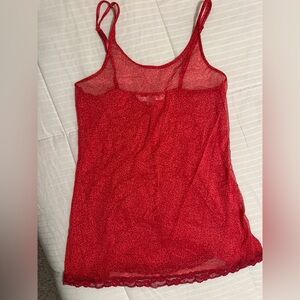 Vintage Victoria’s Secret Red Leopard Print Mesh Slip